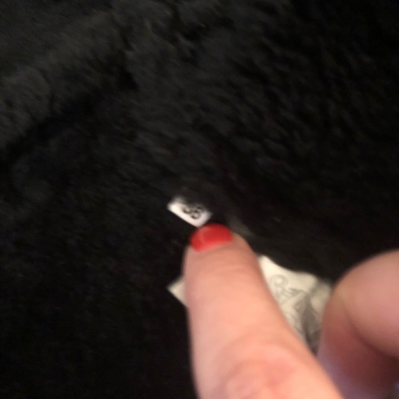 Black Shearling Coat - Picture 7 of 12